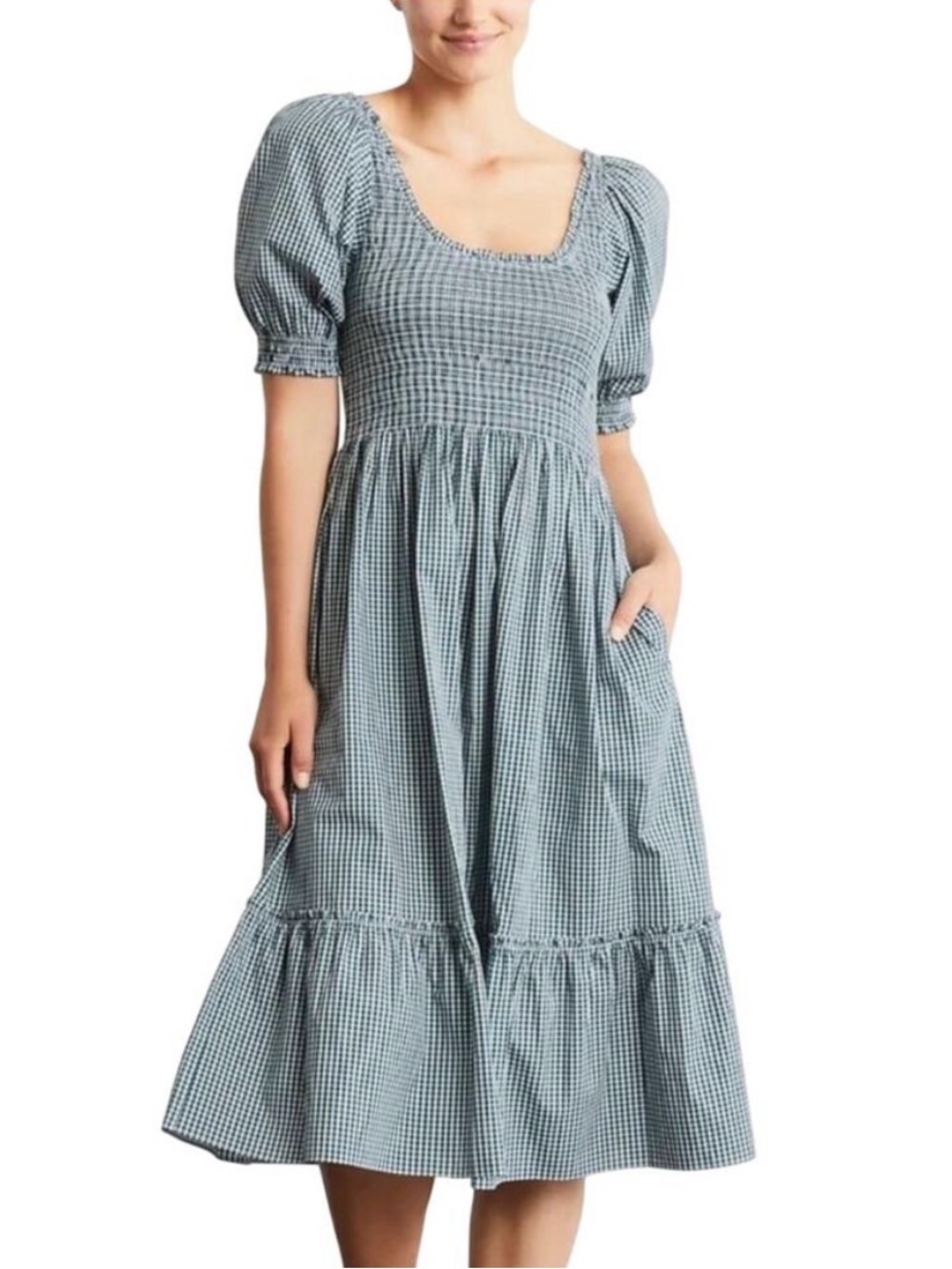 Hill House Home Louisa Dress in Green Gingham XS